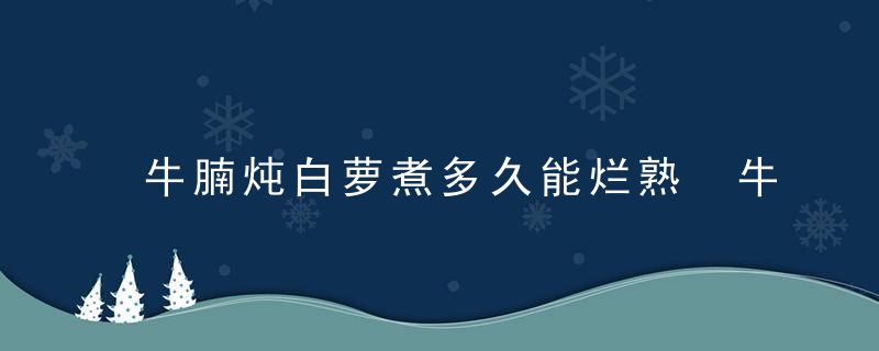 牛腩炖白萝煮多久能烂熟 牛腩炖白萝煮多长时间能烂熟呢